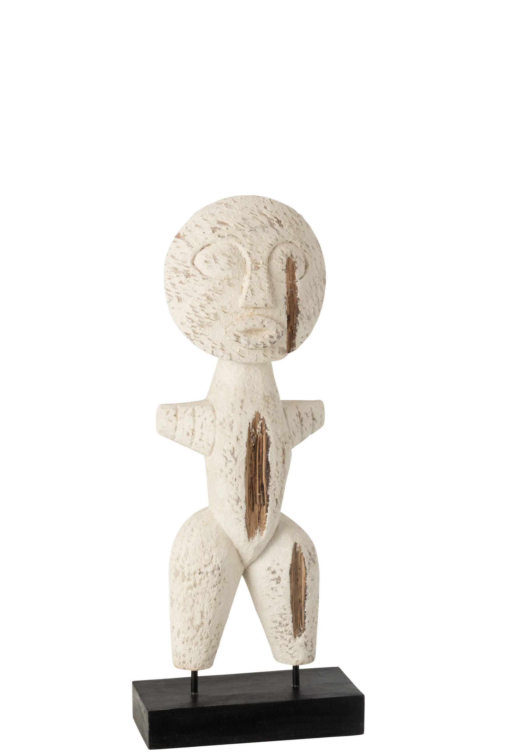 SKULPTUR - Weiss, Natur, Holz (14/6/40cm) - Ambia Home