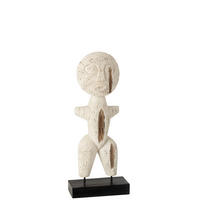 SKULPTUR - Weiss, Natur, Holz (14/6/40cm) - Ambia Home