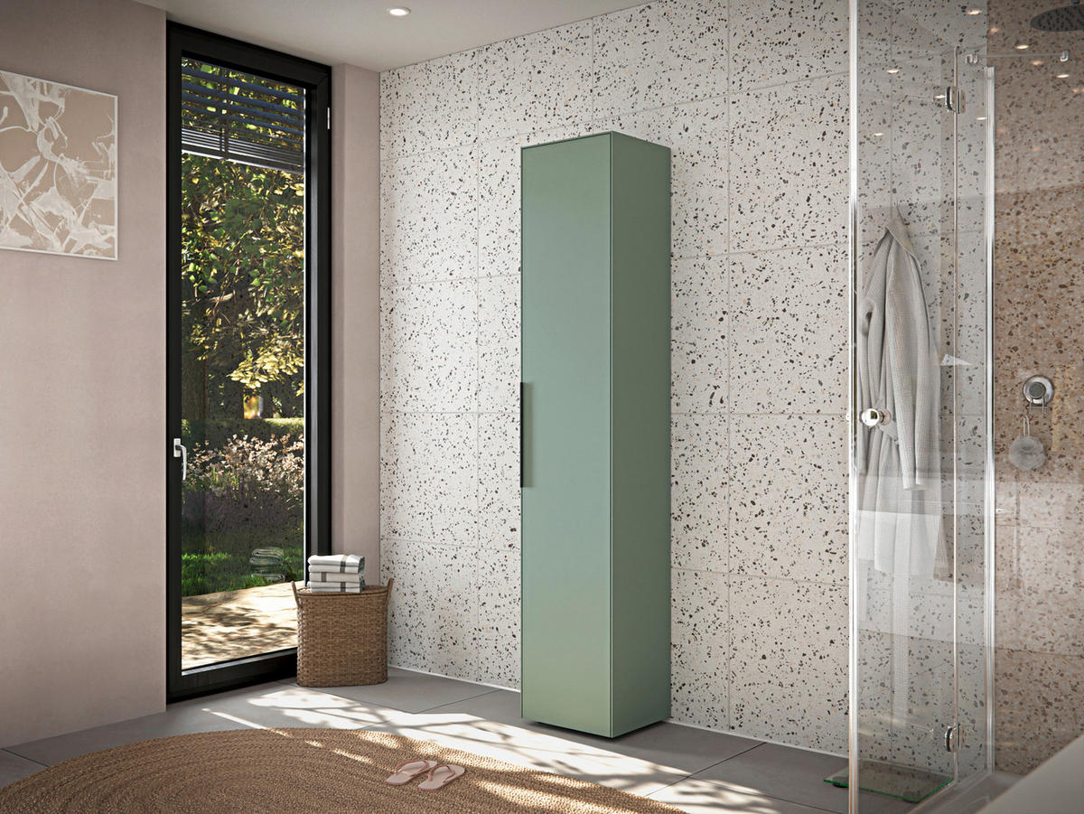 HOCHSCHRANK 38/192/30 cm  - Schwarz/Grün, Design, Holzwerkstoff/Kunststoff (38/192/30cm) - home24