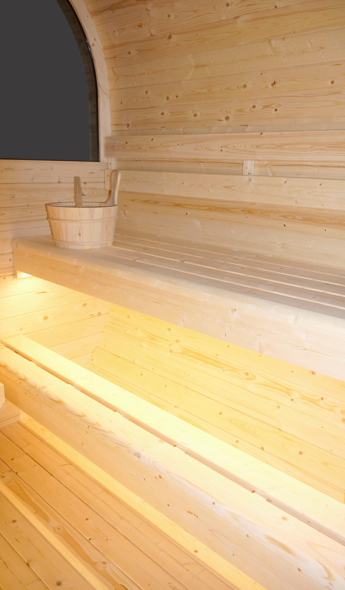 SAUNA für 6 Personen Hanko  - Fichtefarben, KONVENTIONELL, Holz (210/180/210cm) - Sanotechnik