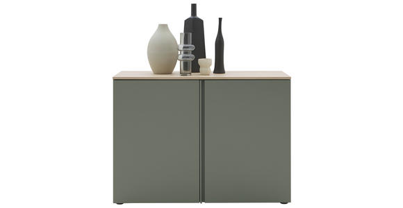 SIDEBOARD  in 120,2/89/43 cm  - Eichefarben/Schwarz, Design, Holzwerkstoff/Kunststoff (120,2/89/43cm) - Voleo