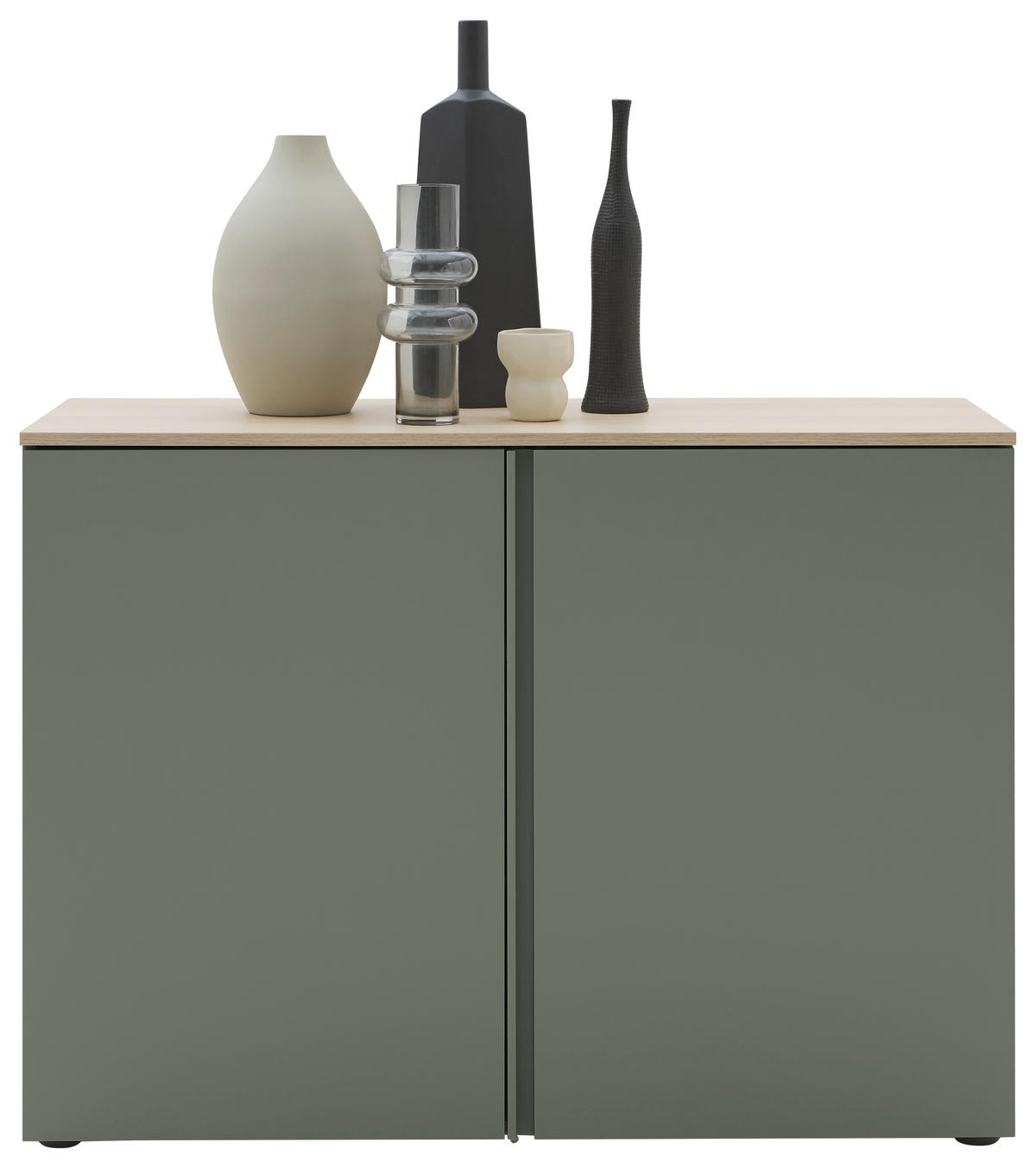 SIDEBOARD  in 120,2/89/43 cm  - Eichefarben/Schwarz, Design, Holzwerkstoff/Kunststoff (120,2/89/43cm) - Voleo