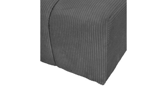 ECKSOFA Dunkelgrau Cord Zierkissen, Rücken echt  - Dunkelgrau/Schwarz, KONVENTIONELL, Kunststoff/Textil (162/313cm) - Carryhome