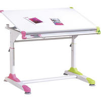 JUGENDSCHREIBTISCH 100/66/69-84 cm  in Pink, Weiss, Grün  - Weiss/Pink, Konventionell, Holzwerkstoff/Metall (100/66/69-84cm) - MID.YOU