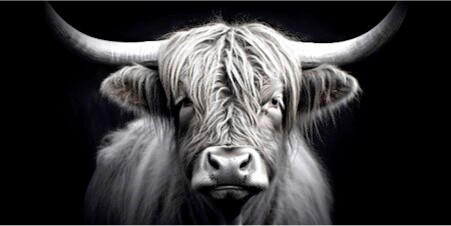 Euroart Aluminiumbild Highland Cattle II Mehrfarbig 100x50x2 cm