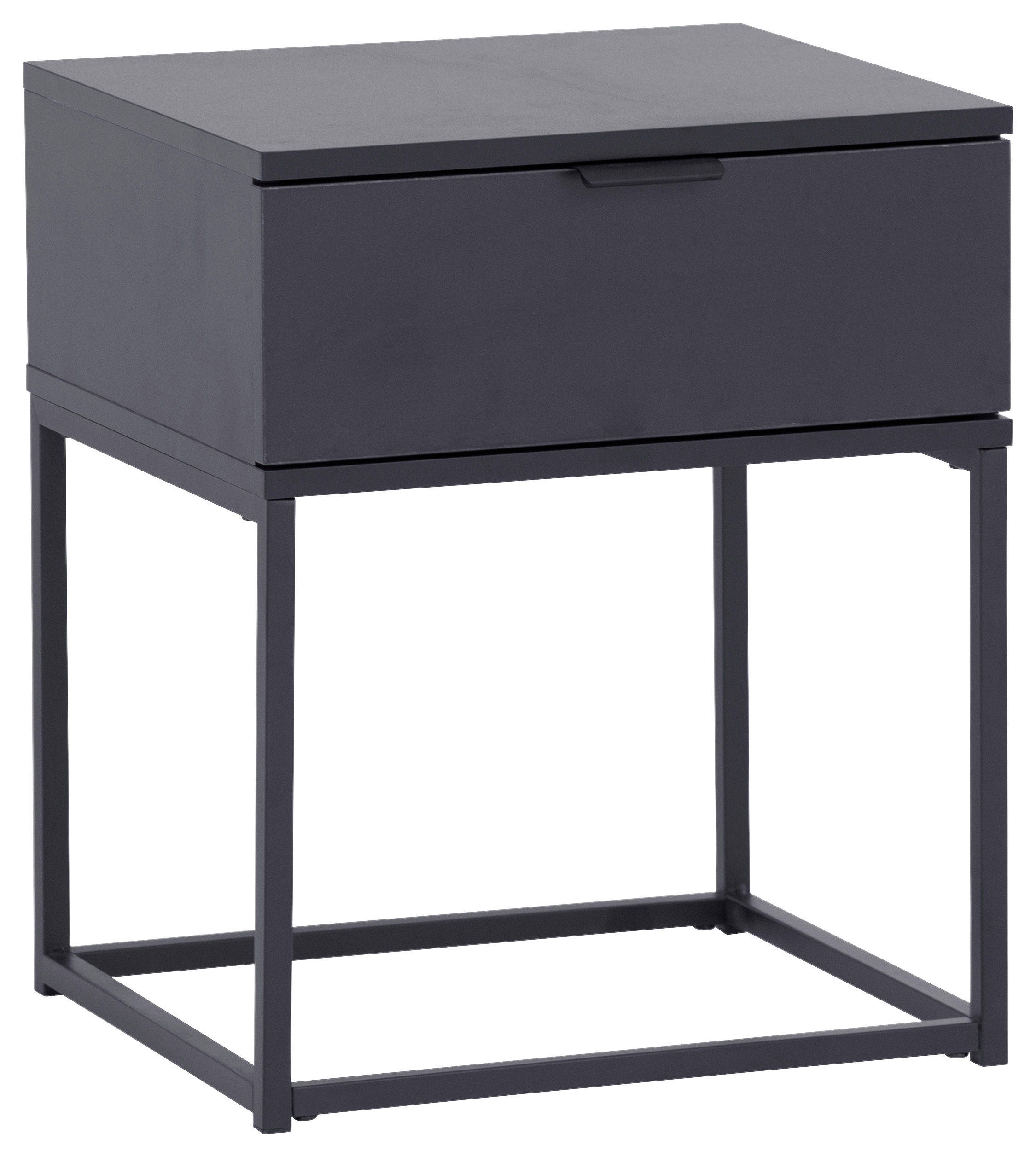 NACHTSCHRANK 42,5/52/38,5 cm  - Schwarz, KONVENTIONELL, Holzwerkstoff/Metall (42,5/52/38,5cm) - Boxxx