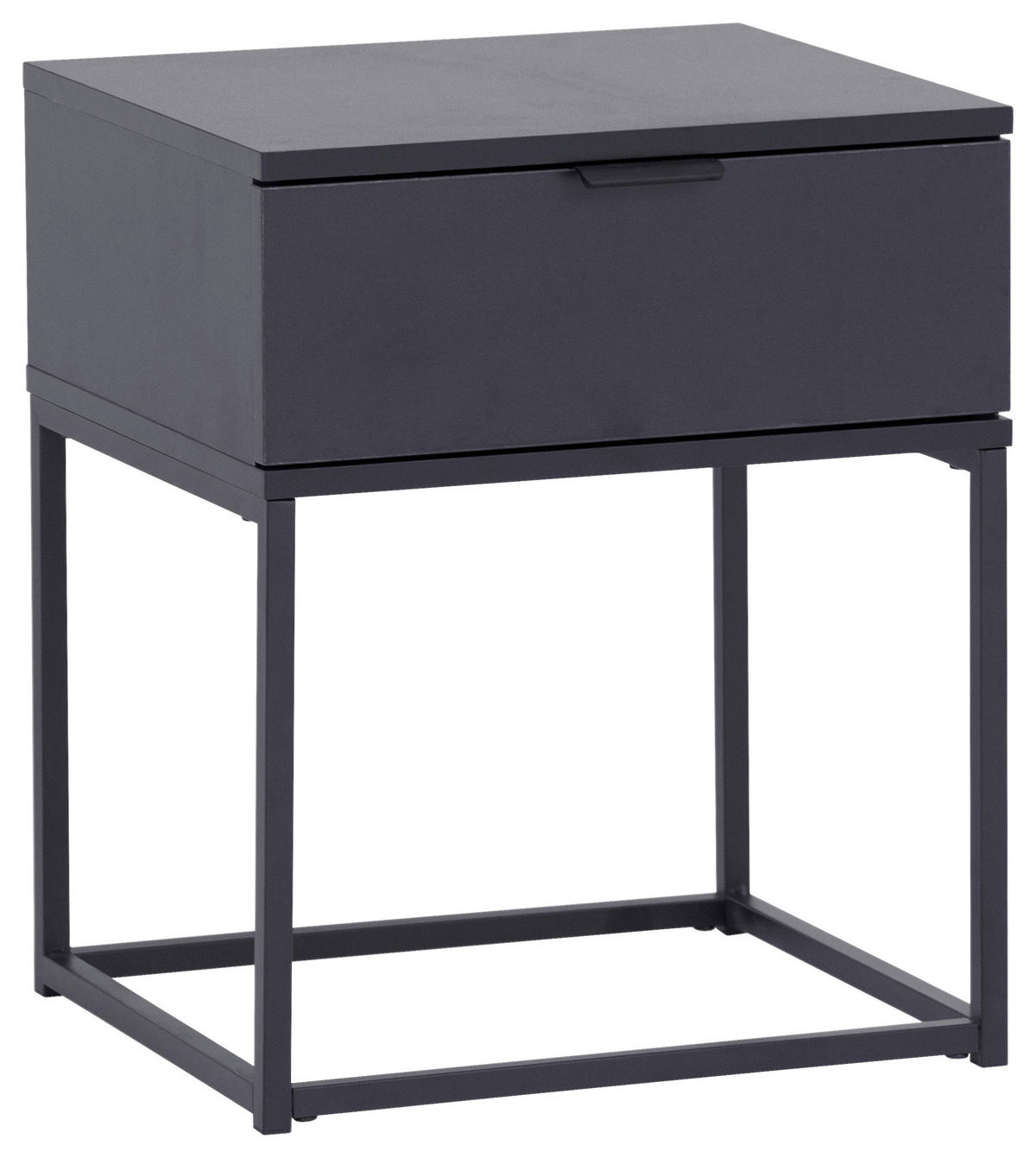 NACHTSCHRANK 42,5/52/38,5 cm  - Schwarz, KONVENTIONELL, Holzwerkstoff/Metall (42,5/52/38,5cm) - Boxxx