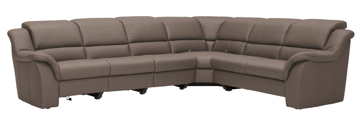 ECKSOFA  in Echtleder Fango  324/260 cm  - Chromfarben/Fango, KONVENTIONELL, Leder/Kunststoff (324/260cm) - Cantus