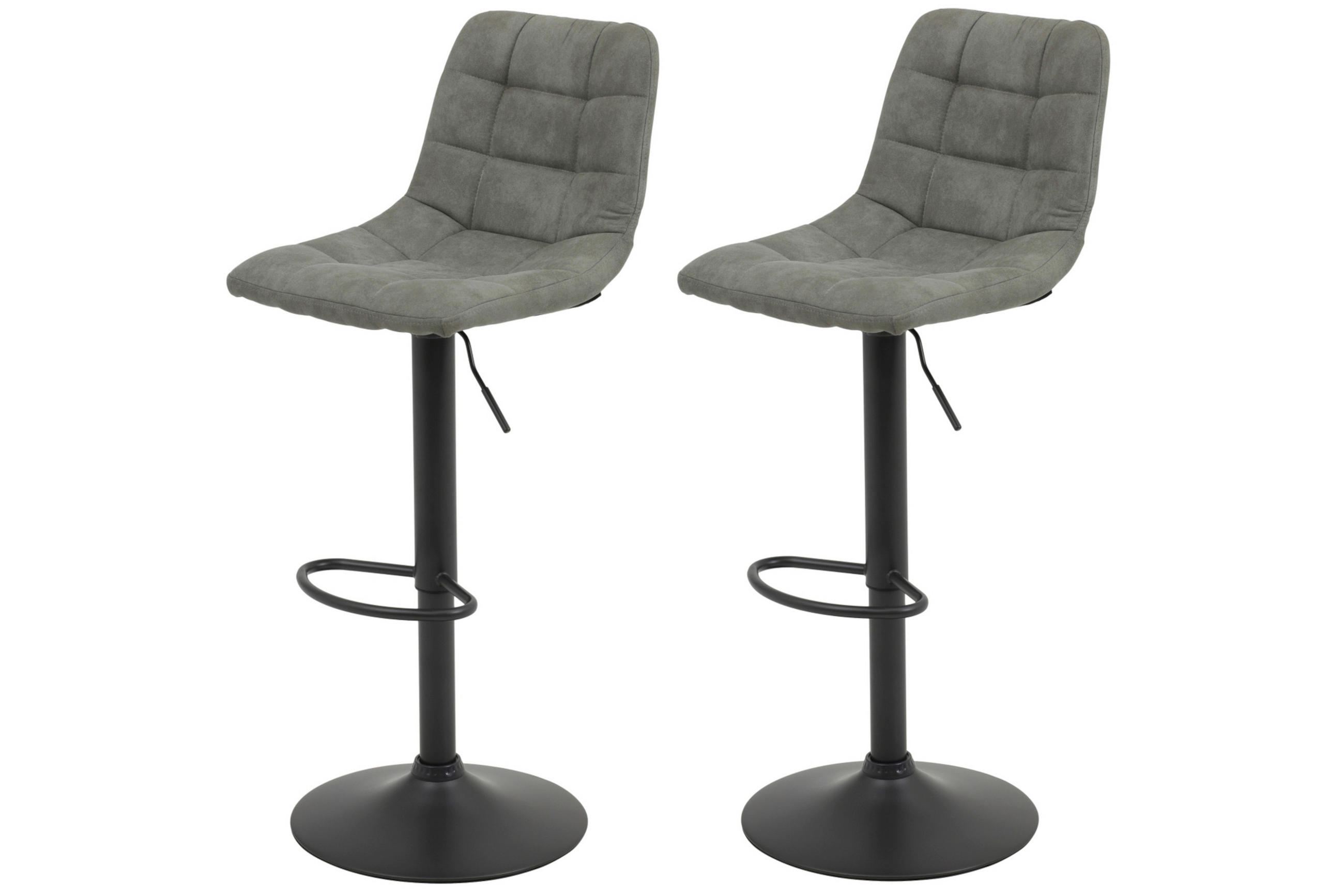 BARHOCKER Mikrofaser Grau Stahl Typenauswahl, Sitzfläche 360° drehbar, abwischbar  - Grau, MODERN, Textil/Metall (43/91-113/44cm) - MID.YOU