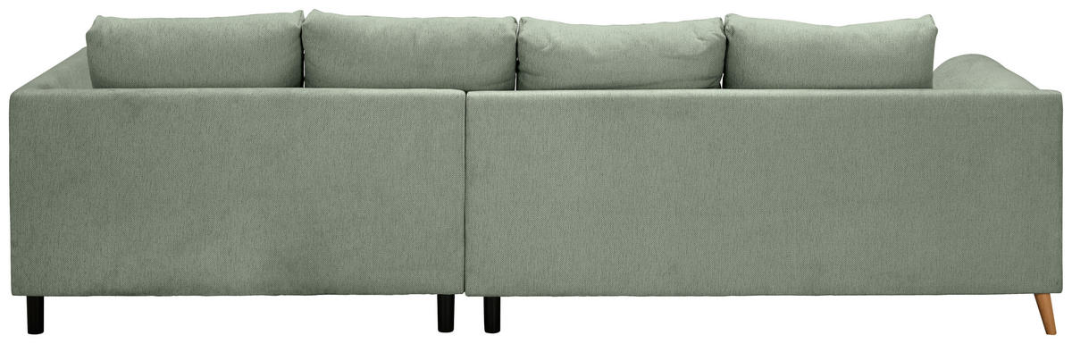 ECKSOFA Hellgrün Flachgewebe  - Buchefarben/Hellgrün, KONVENTIONELL, Holz/Textil (306/202cm) - Carryhome