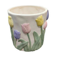 Mască Pentru Ghiveci 14,3/13,5 cm  - verde deschis/alb, Lifestyle, ceramică (14,3/13,5cm)