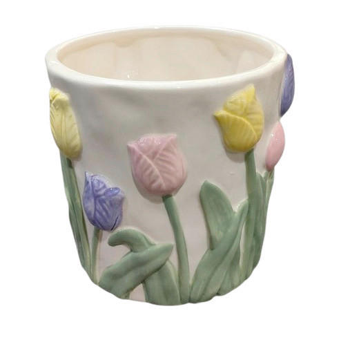 XXXLutz Blumentopf Grün, Weiß, Pink, Hellgelb 13.5 cm