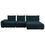 ECKSOFA in Velours Dunkelblau  347/174 cm  - Schwarz/Dunkelblau, Design, Kunststoff/Textil (347/174cm) - Xora