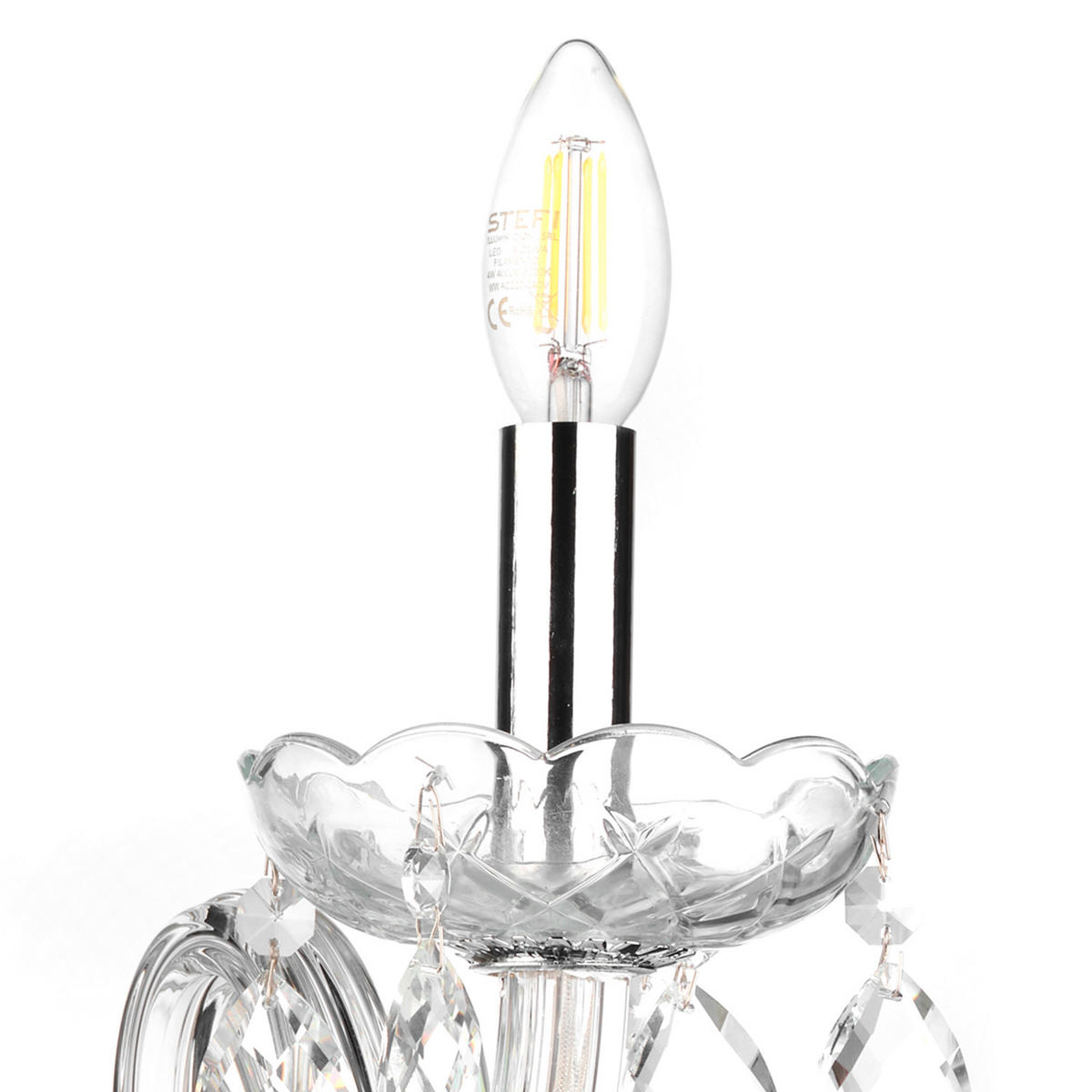 WANDLEUCHTE 32/30/20 cm   - Chromfarben/Transparent, KONVENTIONELL, Glas/Metall (32/30/20cm)