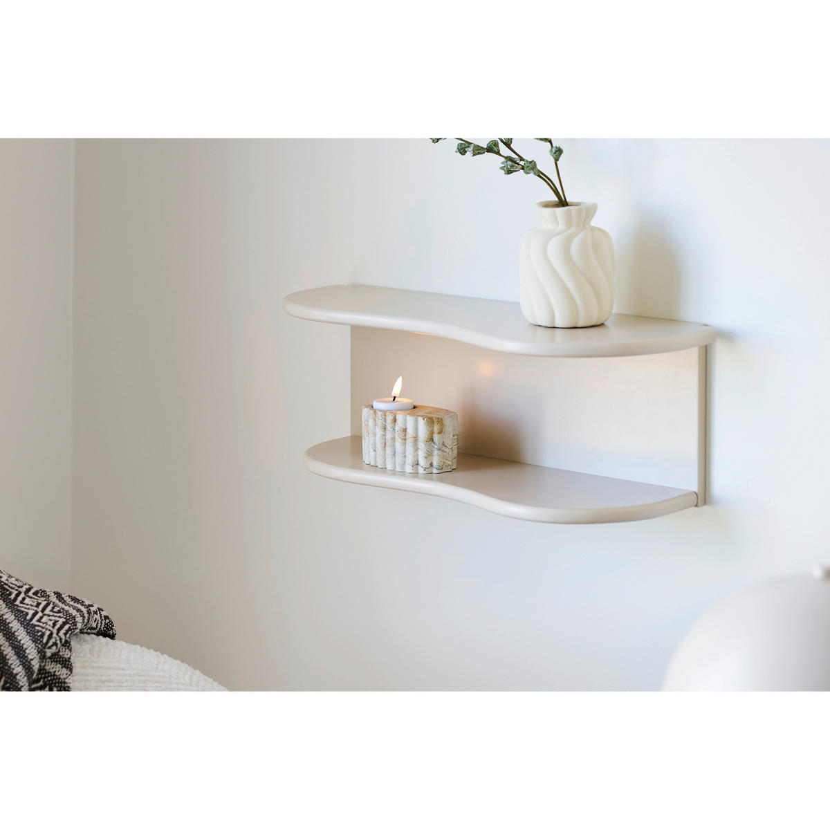 VÄRMELJUSHÅLLARE  - beige, Basics, sten (6,5/10,5/5,5cm)