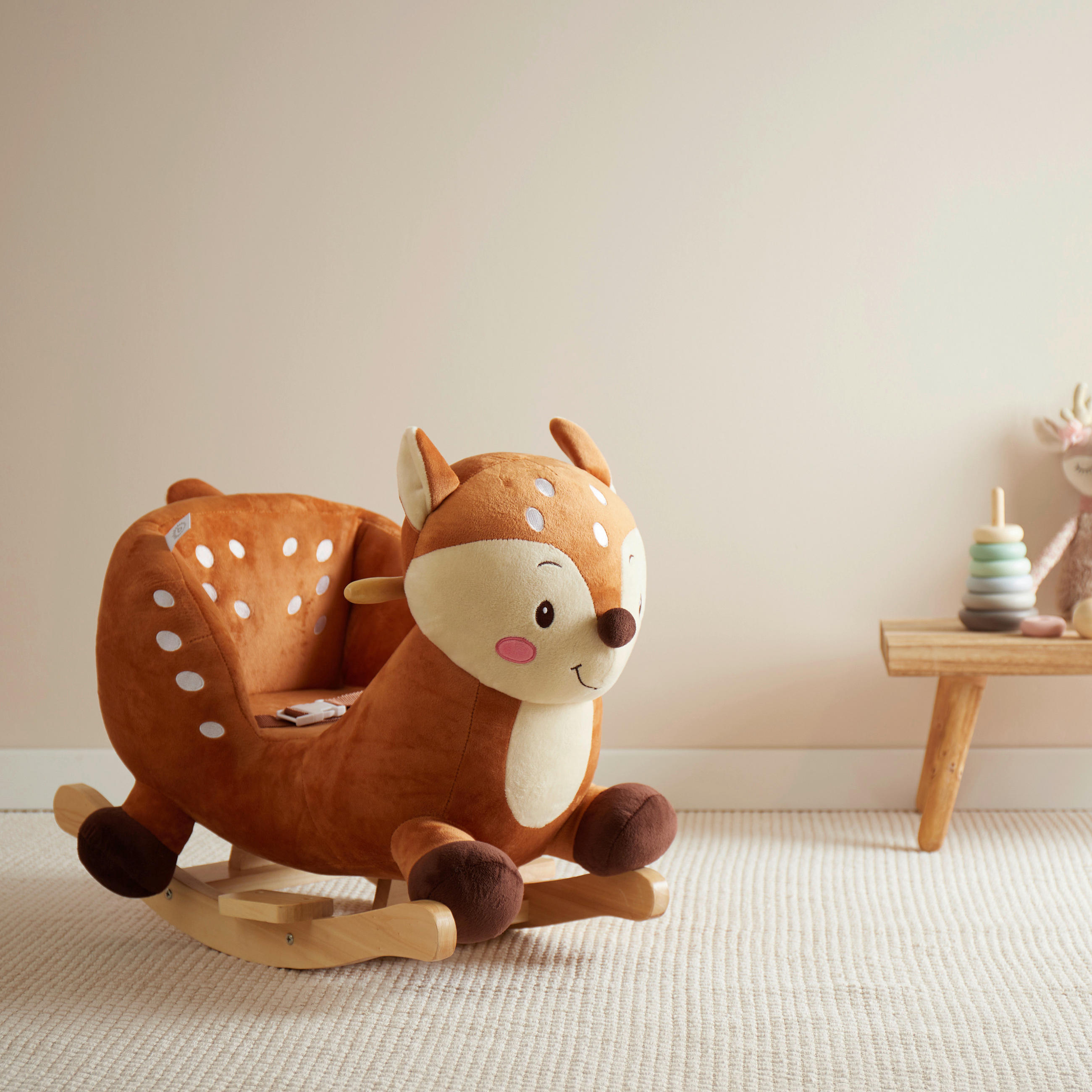 SCHAUKELTIER - Braun/Naturfarben, KONVENTIONELL, Holz/Textil (60/58/33cm)