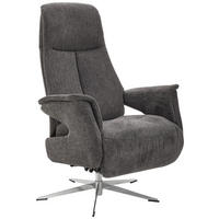 RELAXSESSEL Webstoff Relaxfunktion    - Chromfarben/Anthrazit, Design, Textil/Metall (74/108/86cm) - Welnova