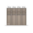 SCHWEBETÜRENSCHRANK 271/235/68 cm 4-türig Grau, Eiche Artisan  - Chromfarben/Eiche Artisan, KONVENTIONELL, Glas/Holzwerkstoff (271/235/68cm) - Novel