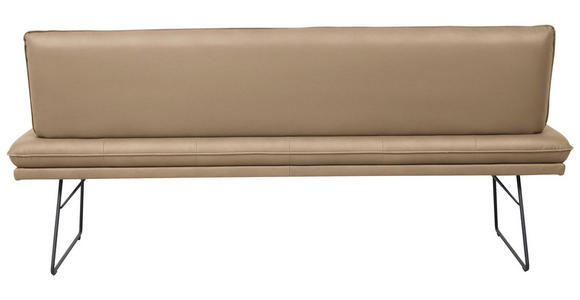 SITZBANK in Metall, Textil Schwarz, Sandfarben  - Sandfarben/Schwarz, Design, Textil/Metall (195/87/65cm) - Dieter Knoll