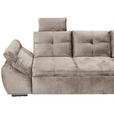 ECKSOFA  in Mikrovelours Creme  - Creme/Schwarz, KONVENTIONELL, Kunststoff/Textil (265/217cm) - Carryhome