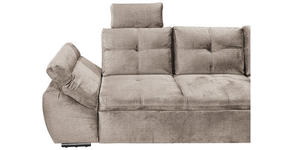 ECKSOFA  in Mikrovelours Creme  - Creme/Schwarz, KONVENTIONELL, Kunststoff/Textil (265/217cm) - Carryhome