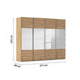 SCHWEBETÜRENSCHRANK 271/235/68 cm 4-türig Eiche Artisan  - Chromfarben/Eiche Artisan, Design, Holzwerkstoff/Metall (271/235/68cm) - Novel