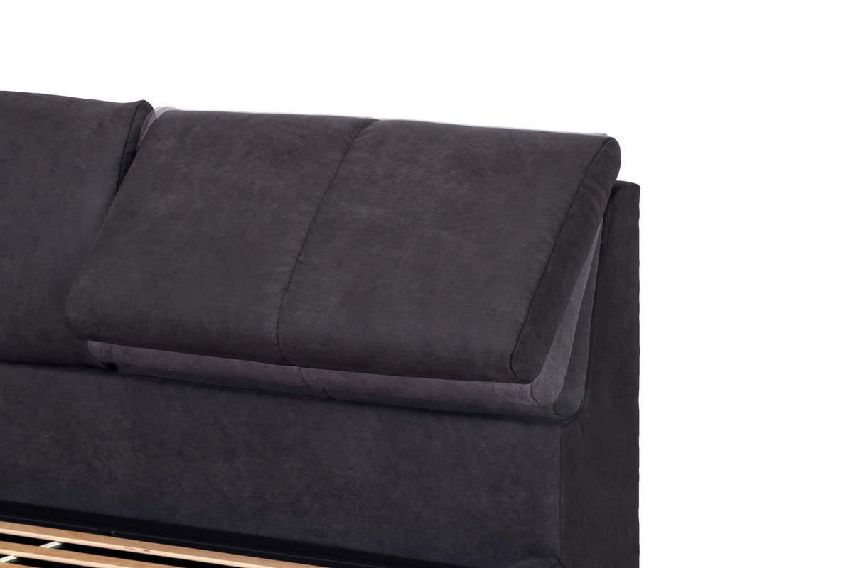 KÁRPITOZOTT ÁGY 180/200 cm  fekete  - ezüst/fekete, Basics, faalapú anyag/textil (180/200cm) - Carryhome
