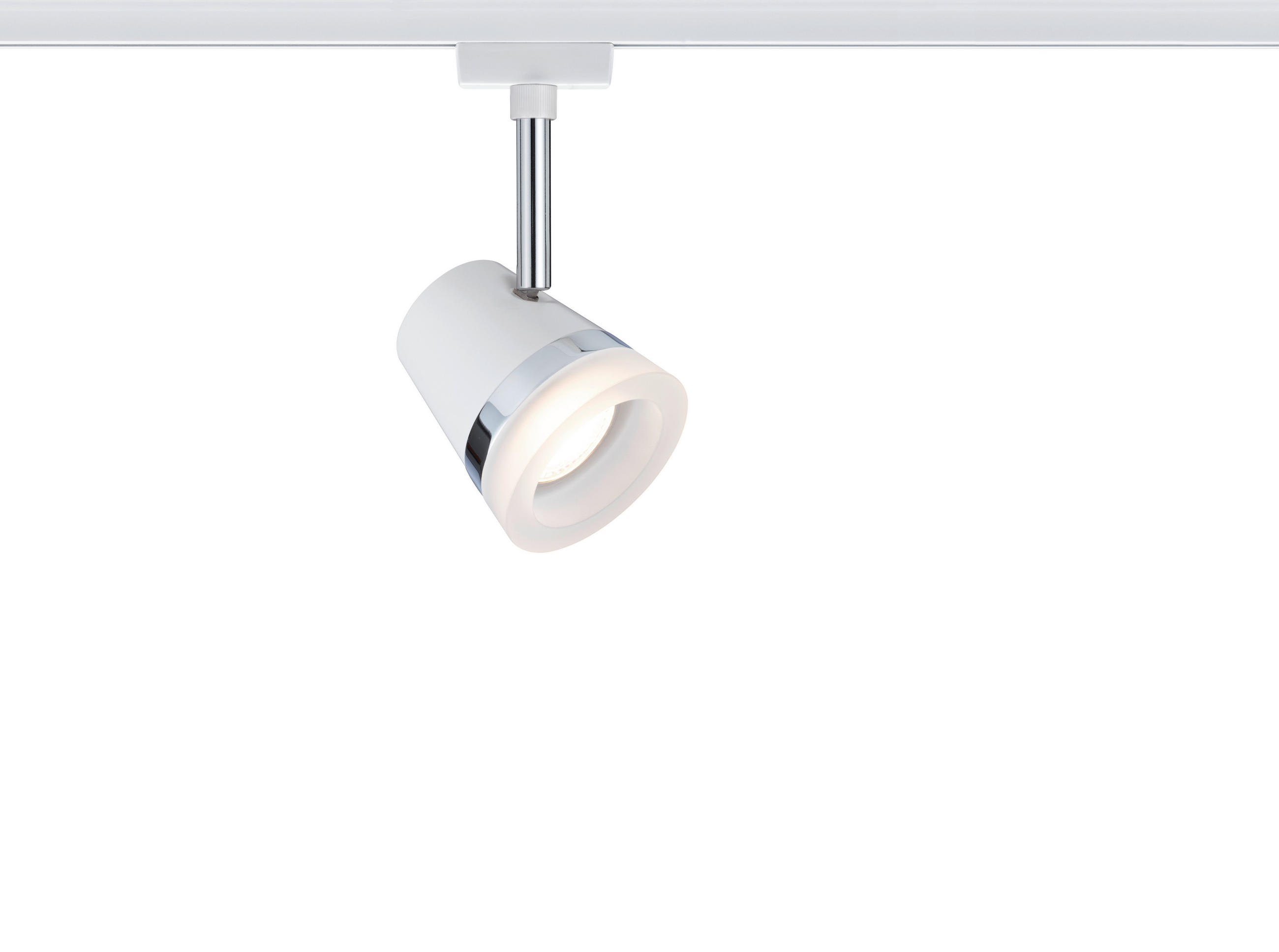 SCHIENENSYSTEM-STRAHLER - Chromfarben/Weiß, Design, Metall (18/9cm) - Paulmann