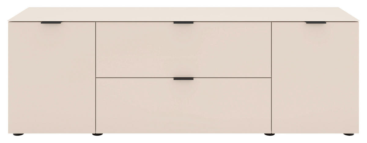 LOWBOARD  160/56/40 cm  - Kaschmir/Schwarz, Basics, Glas/Holzwerkstoff (160/56/40cm) - Novel