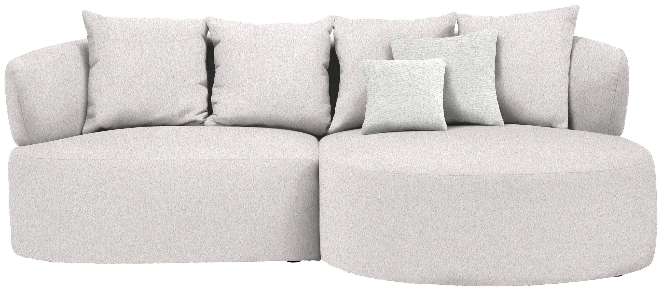 ECKSOFA in Bouclé Hellrosa  235/166 cm  - Sandfarben/Hellrosa, MODERN, Kunststoff/Textil (235/166cm) - Hom`in