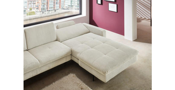 ECKSOFA Creme Cord  - Creme/Schwarz, Design, Textil/Metall (302/178cm) - Carryhome