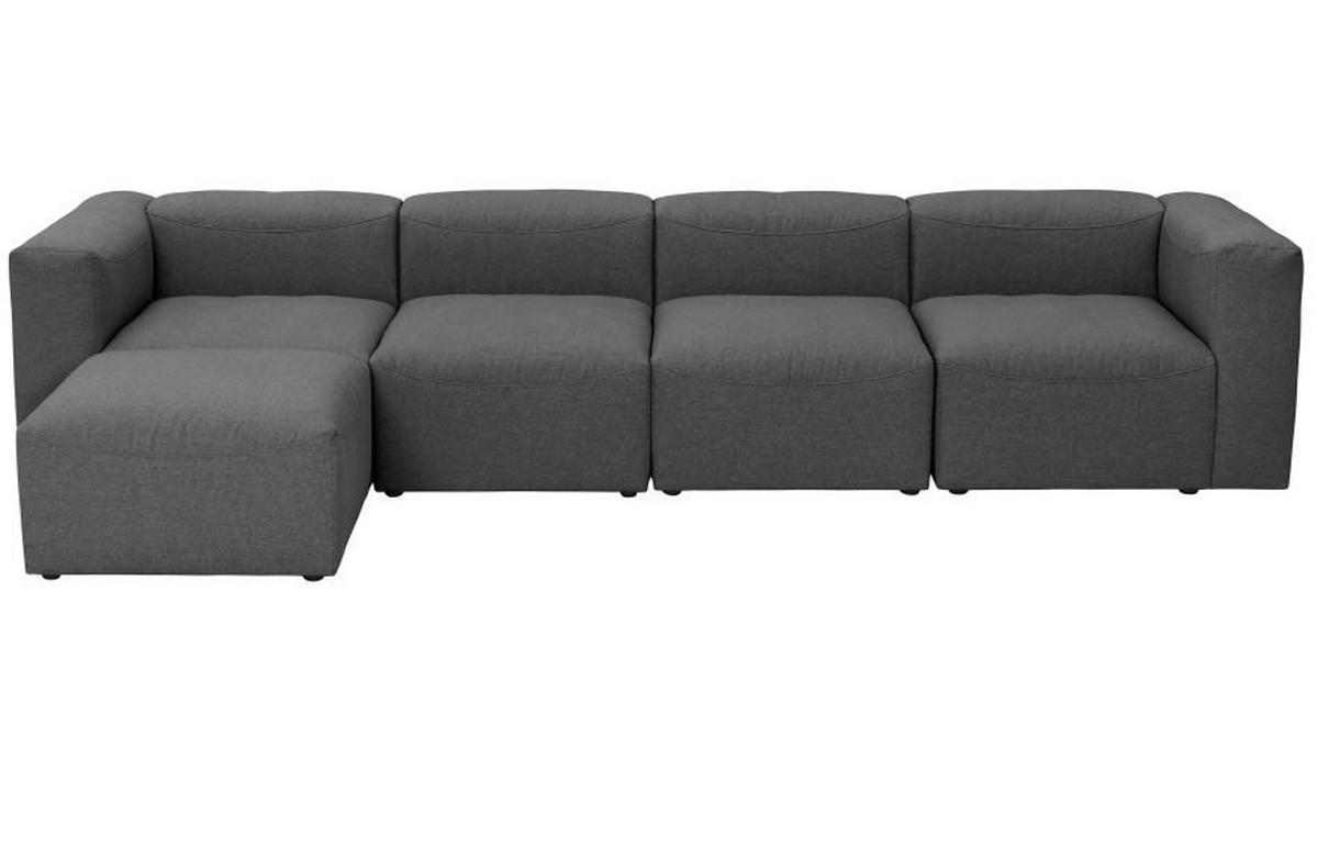 ECKSOFA in Flachgewebe Anthrazit   - Anthrazit, Design, Kunststoff/Textil (175/73/100cm) - Max Winzer