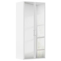 DREHTÜRENSCHRANK  in Weiß  - Weiß, Design, Glas/Holzwerkstoff (101/223/60cm) - Novel