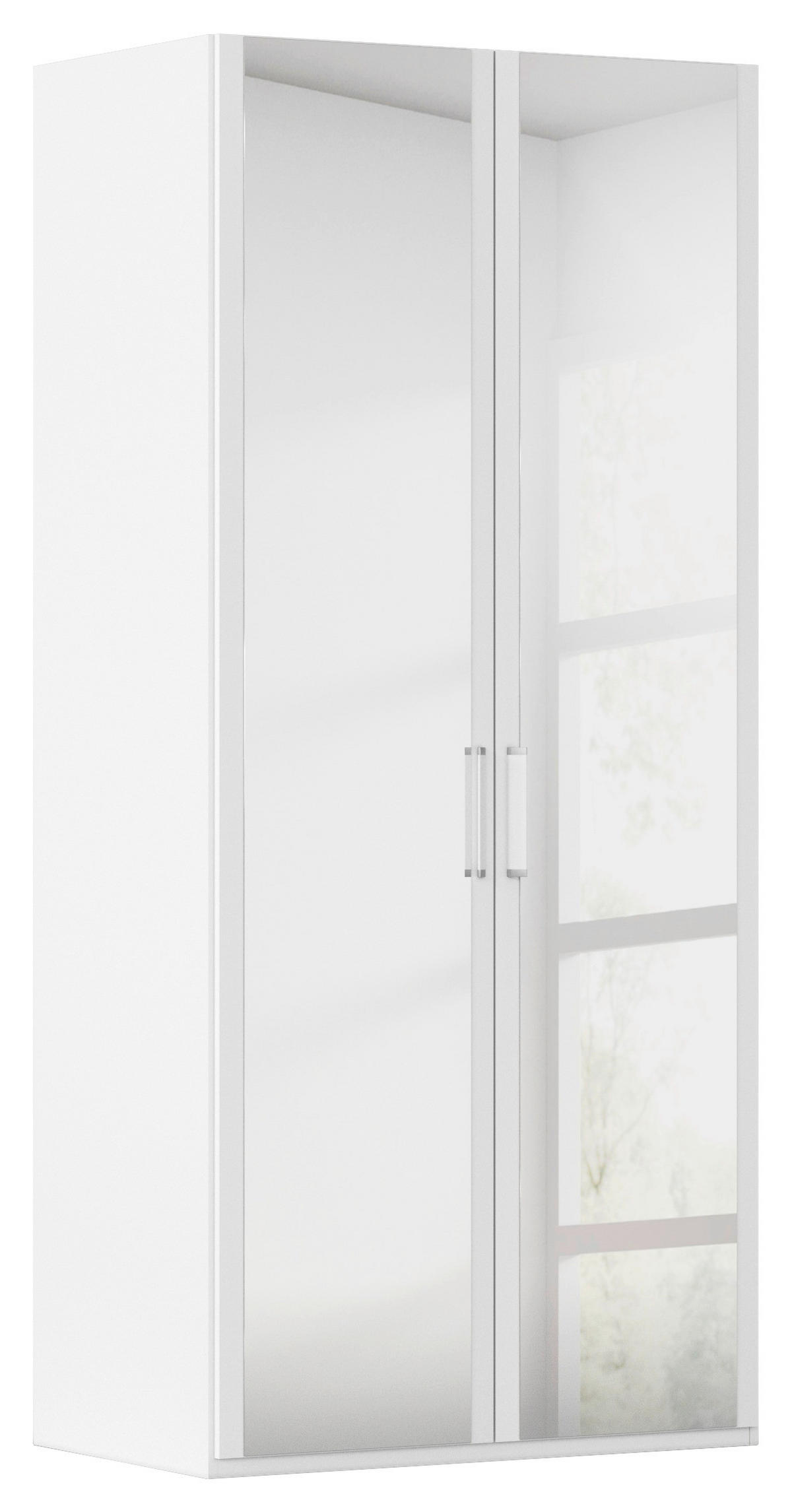 DREHTÜRENSCHRANK  in Weiß  - Weiß, Design, Glas/Holzwerkstoff (101/223/60cm) - Novel