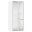 DREHTÜRENSCHRANK  in Weiß  - Weiß, Design, Glas/Holzwerkstoff (101/223/60cm) - Novel