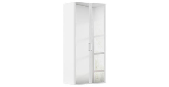 DREHTÜRENSCHRANK  in Weiß  - Weiß, Design, Glas/Holzwerkstoff (101/223/60cm) - Novel