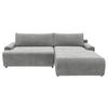 ECKSCHLAFSOFA in Cord Dunkelgrau  - Dunkelgrau/Schwarz, Modern, Kunststoff/Textil (253/167cm) - Trendmanufaktur