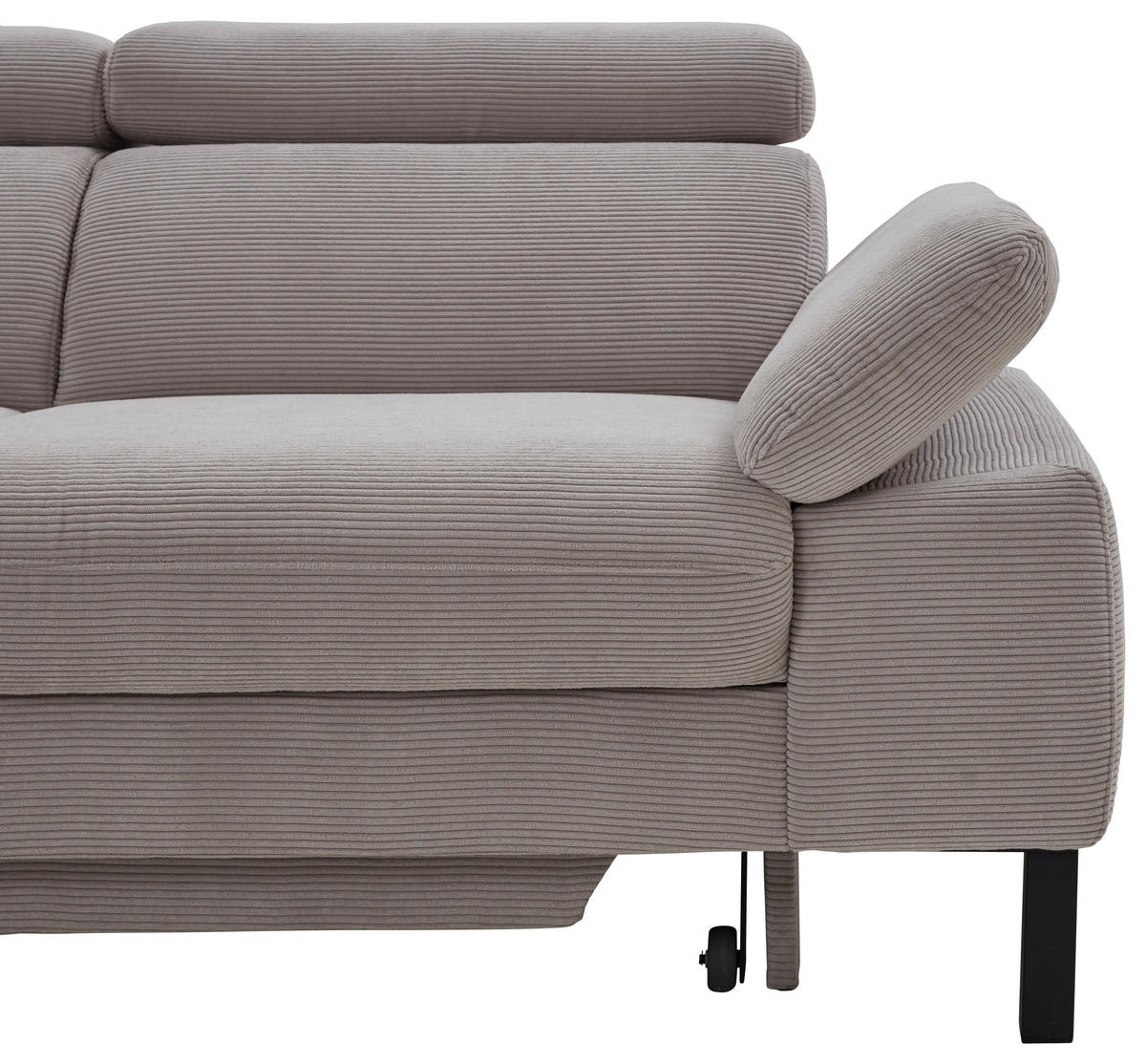 CANAPÉ D'ANGLE in Cord Grau  - Schwarz/Grau, Design, Holzwerkstoff/Textil (217/272cm) - Pure Home Comfort