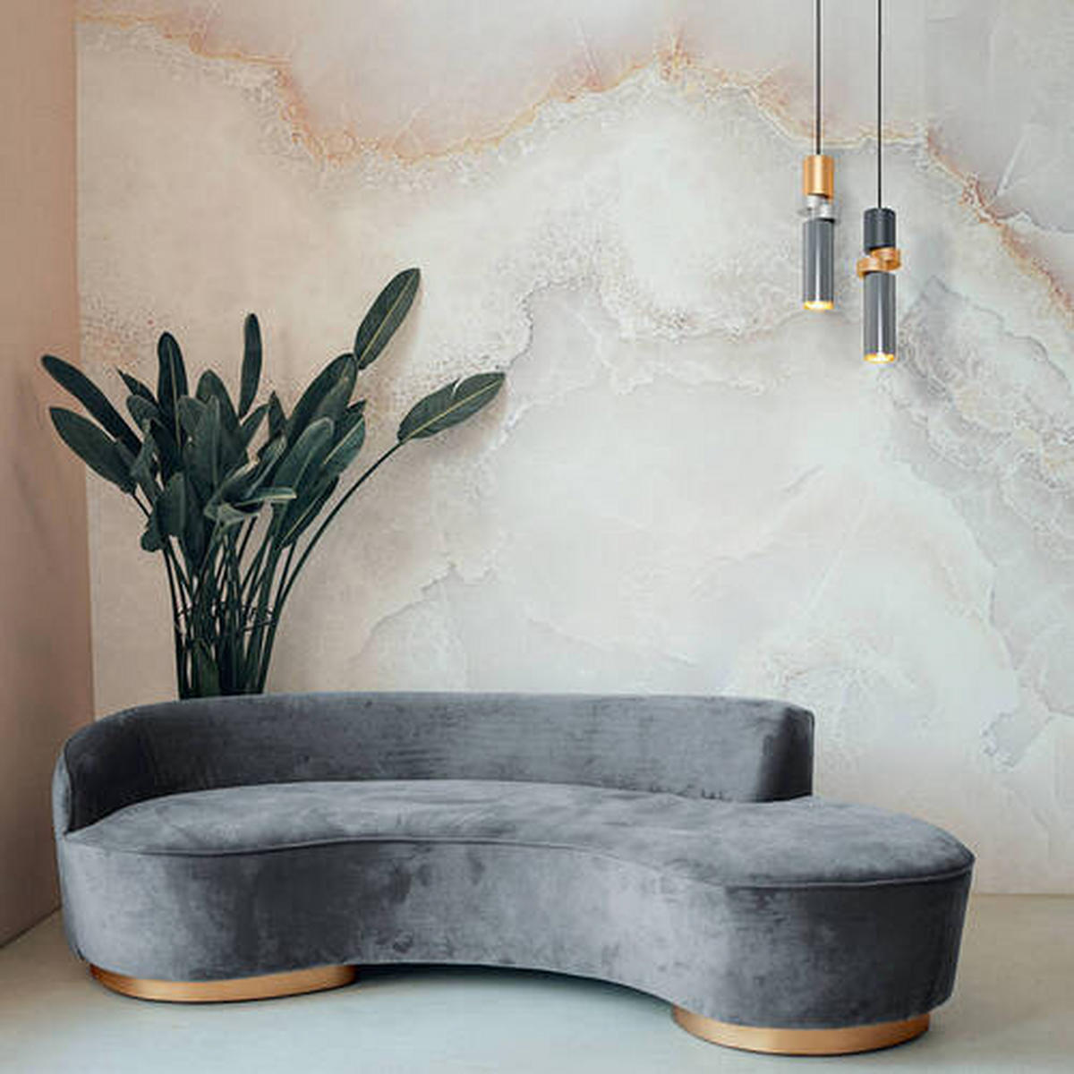 PENDELLEUCHTE 9,5/6,5/33 cm    - Silberfarben/Messingfarben, Trend, Metall (9,5/6,5/33cm) - MAYTONI