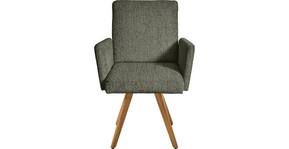 ARMLEHNSTUHL in Chenille - Eichefarben/Beige, Design, Holz/Textil (56/92/60cm) - Dieter Knoll