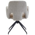ARMLEHNSTUHL  Sitzfläche 360° drehbar, automatische Rückholfunktion Leinenoptik Echtleder  - Beige/Schwarz, Design, Leder/Textil (60/85/62cm) - Dieter Knoll