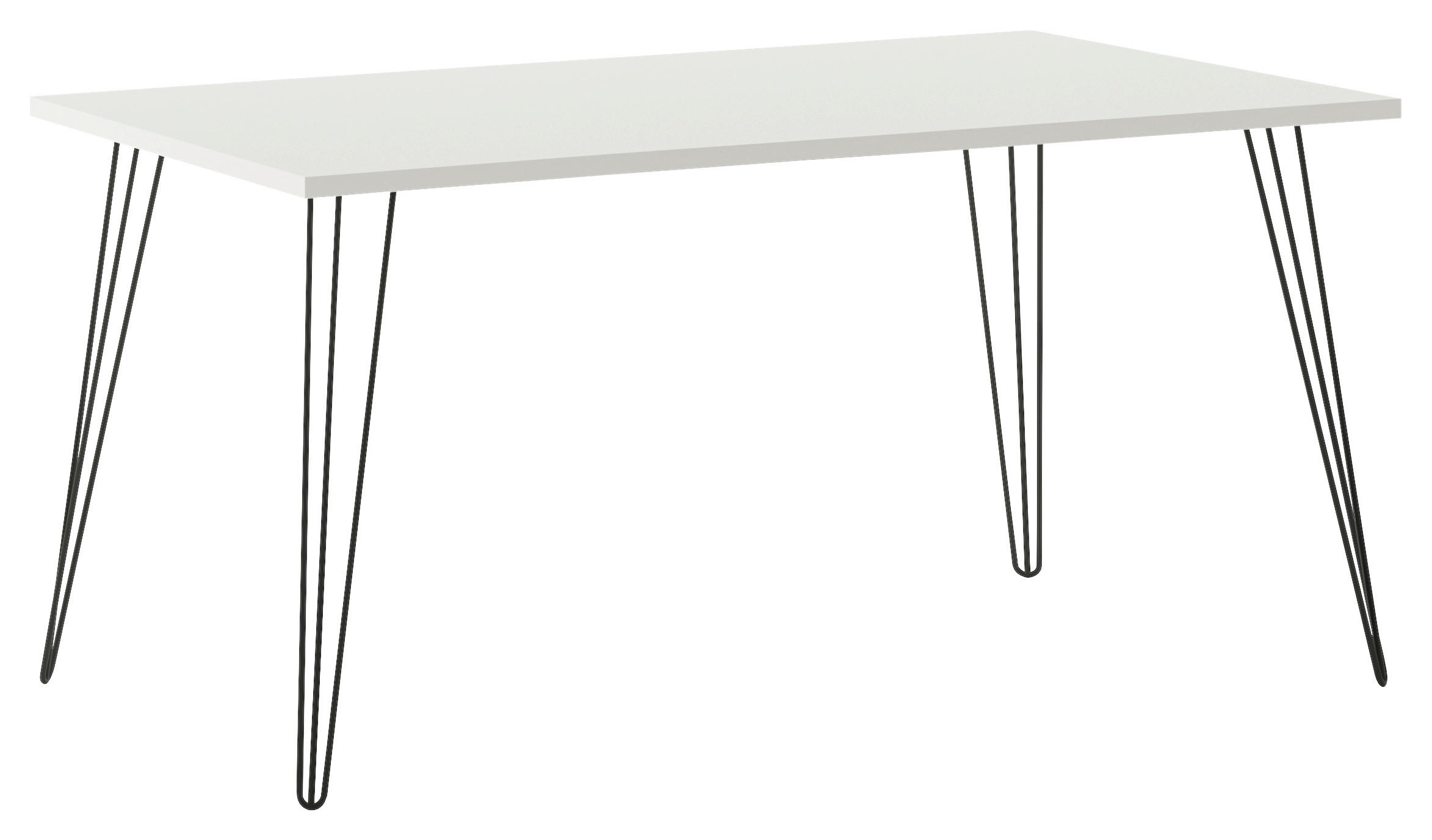 SCHREIBTISCH 160/80/74 cm  in Schwarz, Weiß  - Schwarz/Weiß, Design, Holzwerkstoff/Metall (160/80/74cm) - MID.YOU