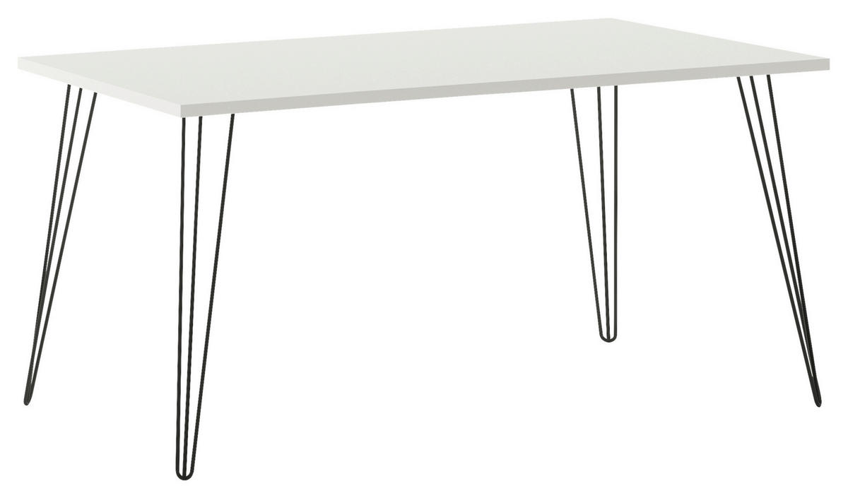 SCHREIBTISCH 160/80/74 cm  in Schwarz, Weiß  - Schwarz/Weiß, Design, Holzwerkstoff/Metall (160/80/74cm) - MID.YOU