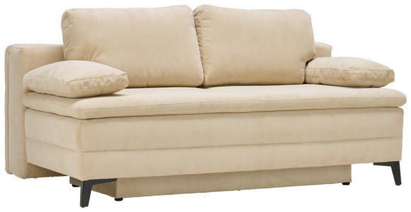 BOXSPRINGSOFA Cord Beige  - Beige/Schwarz, Design, Textil/Metall (200/100/108cm) - Novel