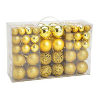 CHRISTBAUMKUGEL-SET 100-teilig  - Goldfarben, Basics, Kunststoff (35,0/23,0/12,0cm)