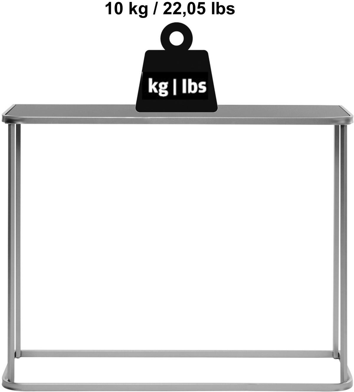 KONSOLENTISCH in Metall, Glas 100/30/76 cm   - Goldfarben/Schwarz, Modern, Glas/Metall (100/30/76cm) - Livetastic