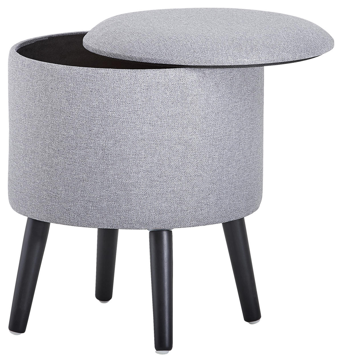 TABURETKA, drevo, textil, kompozitné drevo, 40/46/40 cm - čierna/sivá, Trend, drevo/kompozitné drevo (40/46/40cm) - Ambia Home