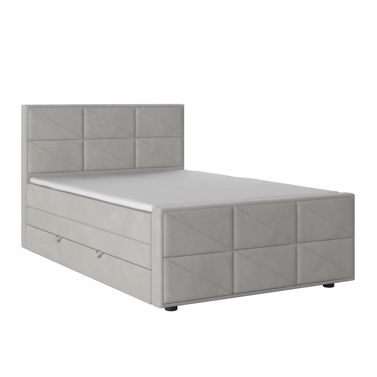 BOXSPRINGBETT 140/200 cm  in Hellgrau  - Hellgrau, Modern, Holz/Kunststoff (140/200cm) - MID.YOU