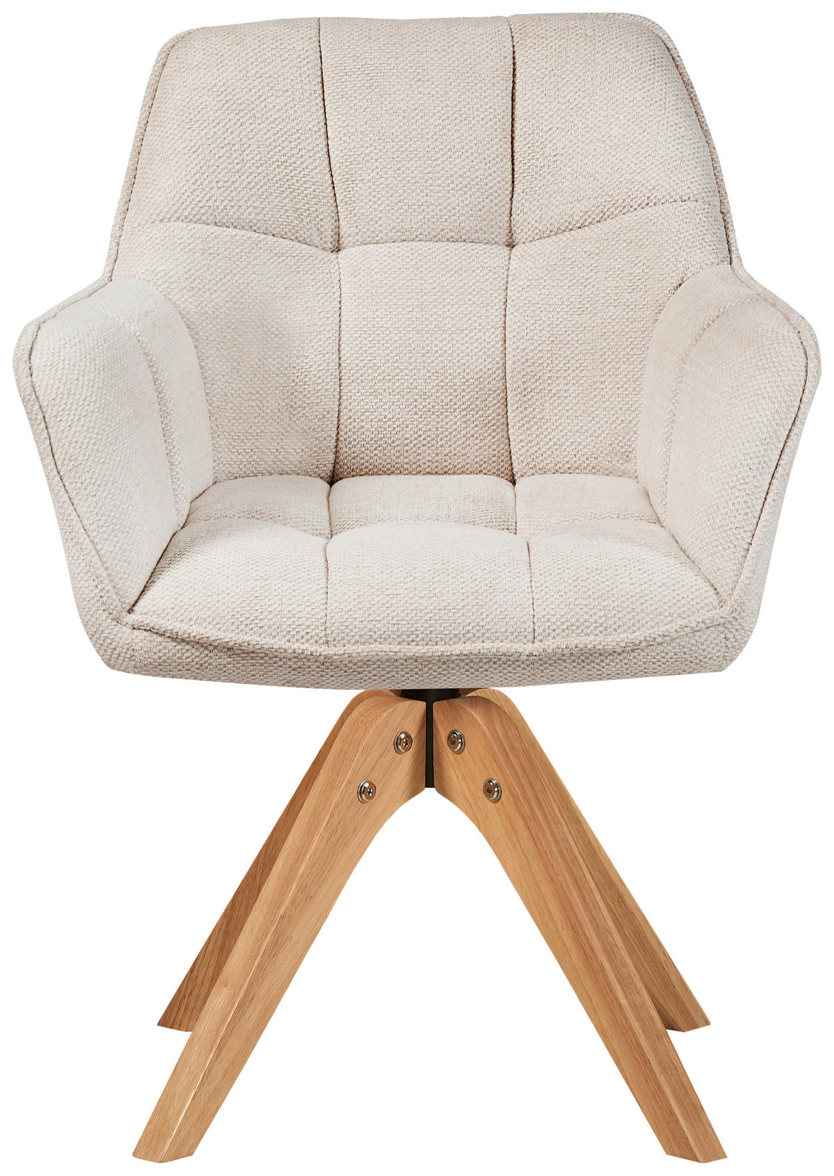 ARMLEHNSTUHL  in Textilgeflecht  - Hellbraun/Creme, MODERN, Holz/Textil (63/84/61cm) - Kayoom