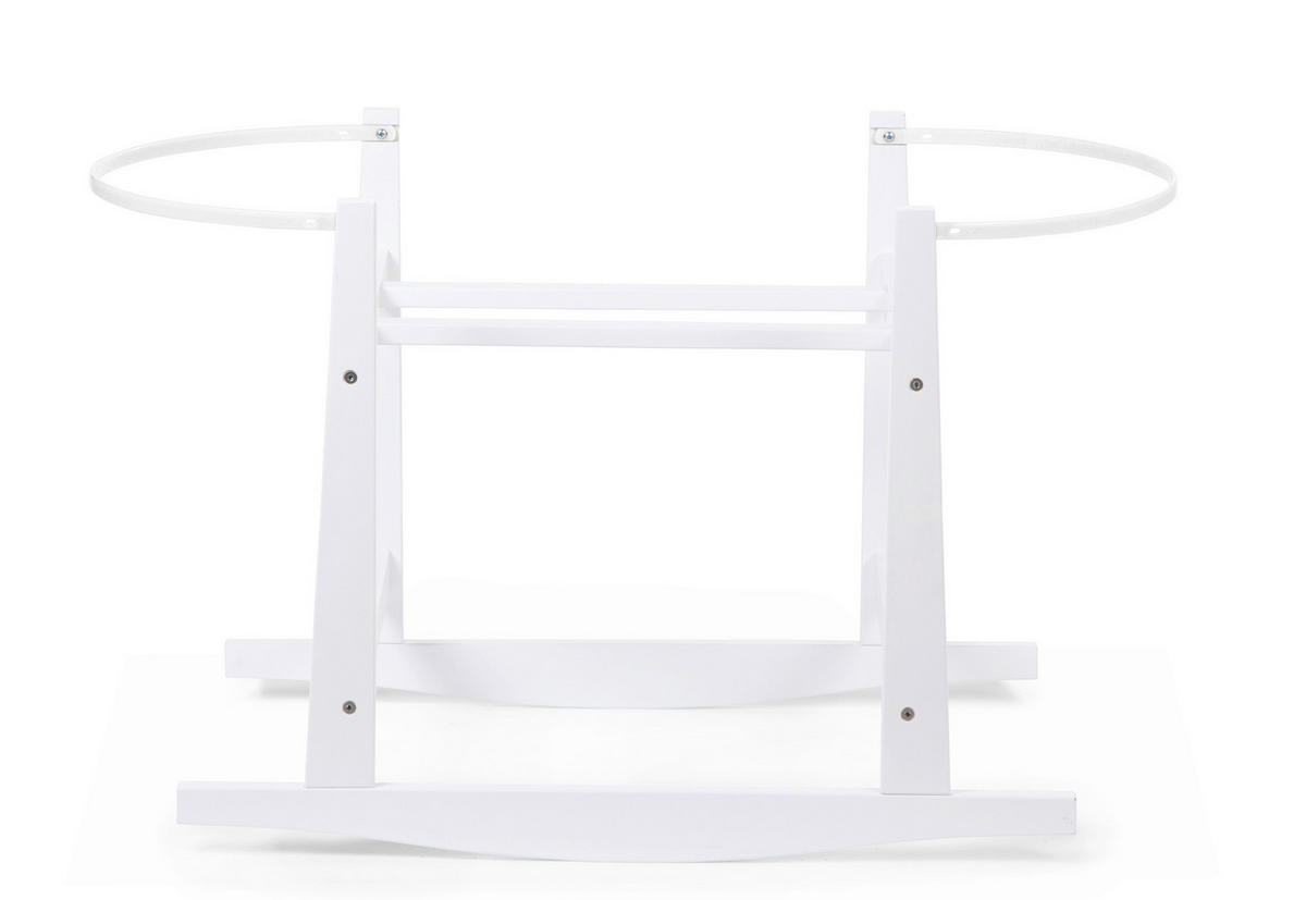 WIEGENGESTELL Rocking Stand Schaukelwiege für Moseskorb  Weiß  - Weiß, KONVENTIONELL, Holzwerkstoff (85/46/54cm) - Childhome